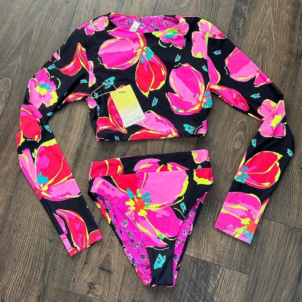 NWT! Maaji Fleur Long Sleeve Bikini Set